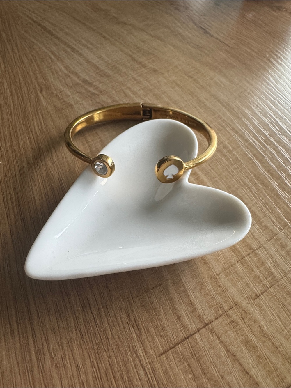 Kate Spade Gold Open Cuff Bracelet with Clear Crystal Accent
